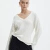 V-Neck Full Length Knit Jumper