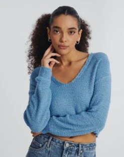 V-Neck Long Sleeve Knit Jumper