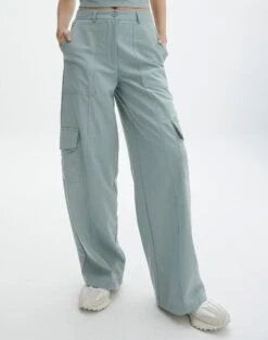 Mid Rise Puddle Cargo Pant -Swoon Fashion waverly wide leg pant its a big dill full pw55427gry