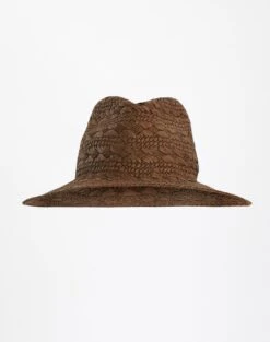 Platform Slipper -Swoon Fashion weave cowboy hat cocoa front ha89278str