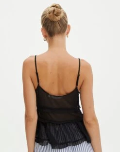 Ruffle Frill Tie Front Top -Swoon Fashion willa frill black back bv126492peb