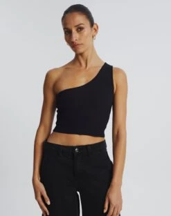 Oversized Cable Knit Long Sleeve Shrug -Swoon Fashion wirius one shoulder black front kv44069rib 1