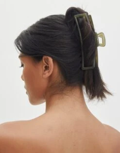 Off Shoulder Lace Long Sleeve Top 38 Off Shoulder Lace Long Sleeve Top -Swoon Fashion xl thin rectangle claw clip lt khaki front ha142076clp 1