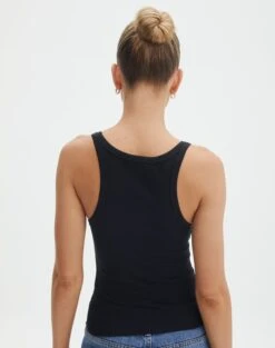 Cotton Racer Tank -Swoon Fashion yasmin racer tank black back tv120874orib