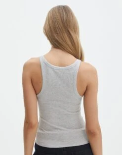 Cotton Racer Tank -Swoon Fashion yasmin racer tank pale grey marle back tv120874orib