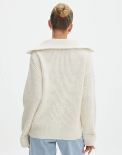 Oversized Quarter Zip Knit Jumper -Swoon Fashion ziggy zip oversized knit bad to the bone back kl95134cot