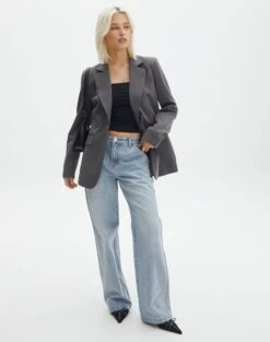 Mid Rise Denim Cargo Jean